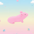 Stretchy Pig 10cm stress reliever toy on playful pastel background - product shot
