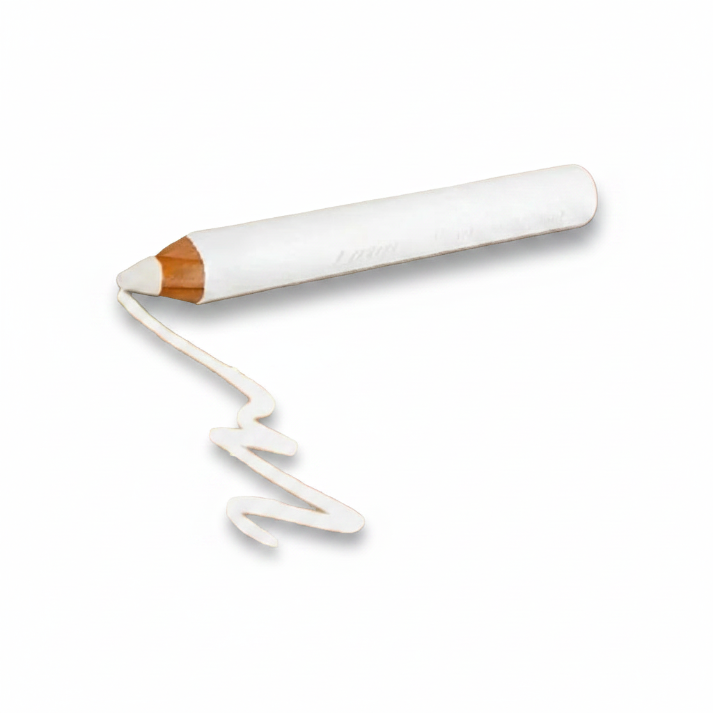 Laval Pearl Eye Shader Eyeshadow Pencil in white pearl finish on white background with pencil swatch