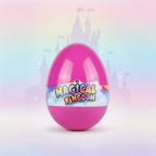 Magical Kingdom Enchanted Egg Assorted toy with dreamy pastel magical kingdom background, collectible surprise egg for kids