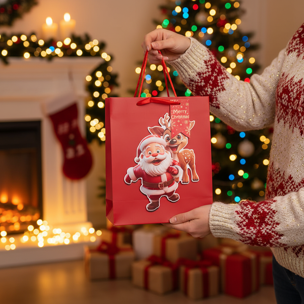 Tulip Gift Bags Santa & Reindeer Medium | Merthyr Tydfil | Why Not Shop Online