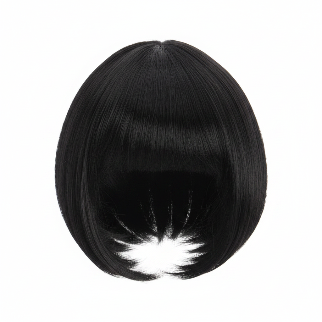 Diva black bob wig on pure white background — studio hero shot, Amazon/eBay compliant