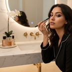Woman applying Exposed black kohl eyeliner pencil for dramatic eyes