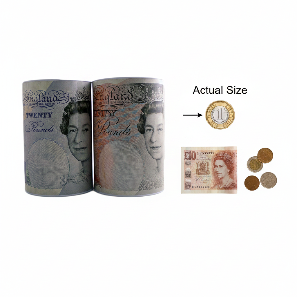 Large Money Coin And Notes Saving Tin