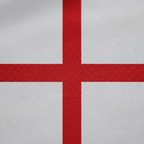 Macro close-up of England St George Cross flag fabric showing vivid red and white woven polyester texture detail