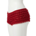 Smiffys red ruffle lace panties on a white display form against a white background