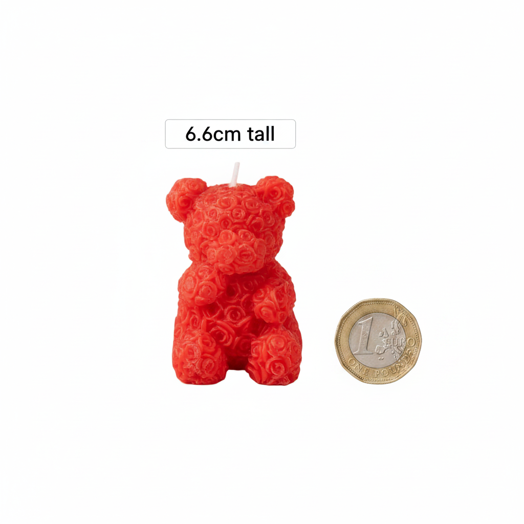 Scented Rose Bear Candle 6.6cm