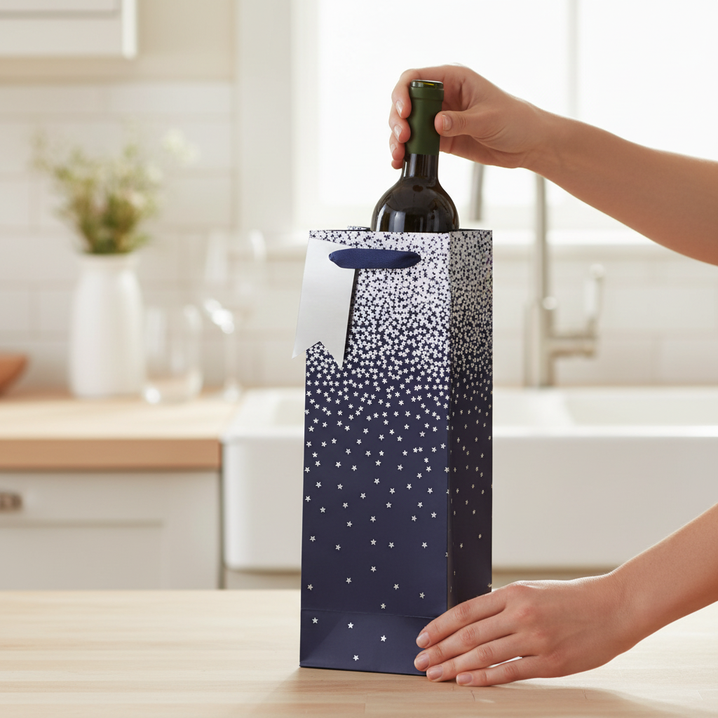 Navy Ombre Bottle Gift Bag
