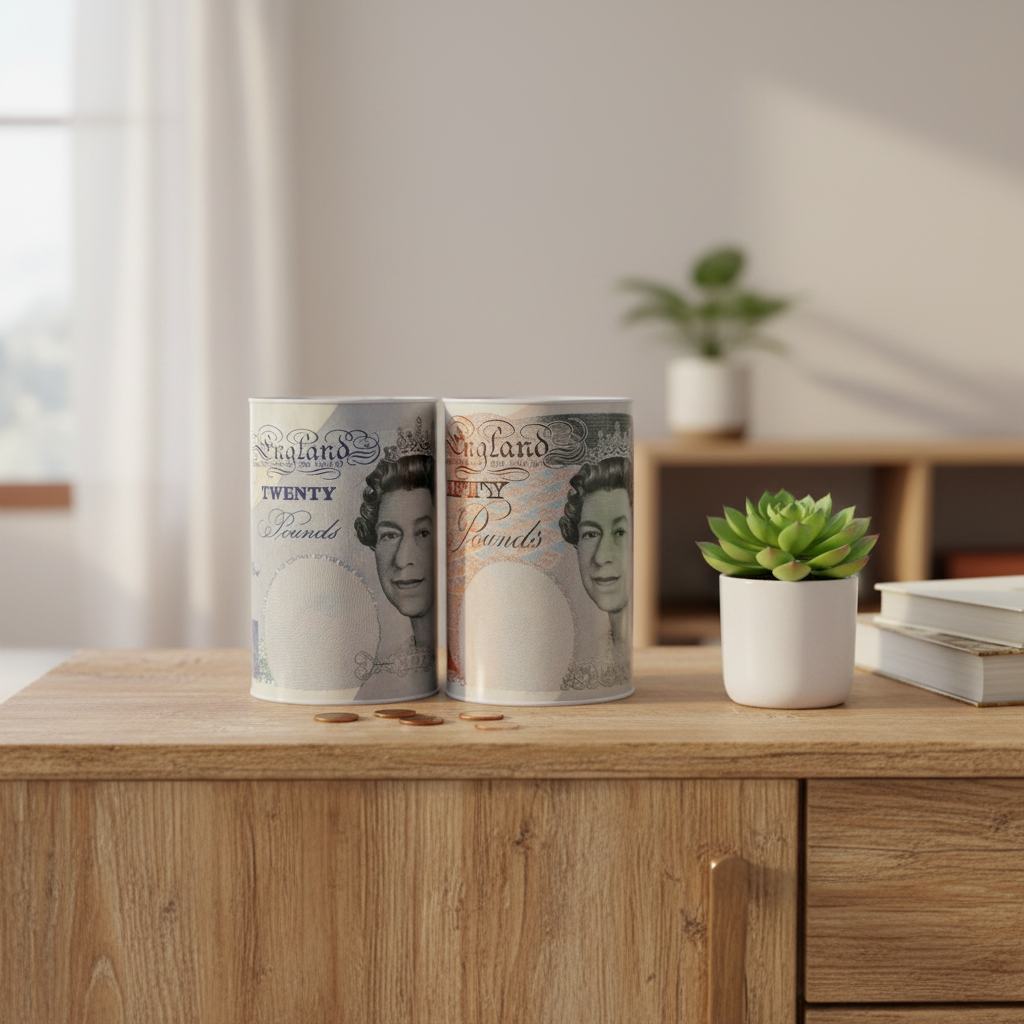 Large Money Coin And Notes Saving Tin