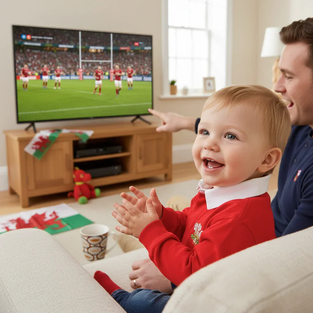 Kids' Traditional Long Sleeve Welsh Red Rugby Shirts Age 1-2 Years - Why Not Shop