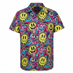 Mens 90s Acid Smiley Face Shirt Medium - professional studio shot on crisp white background