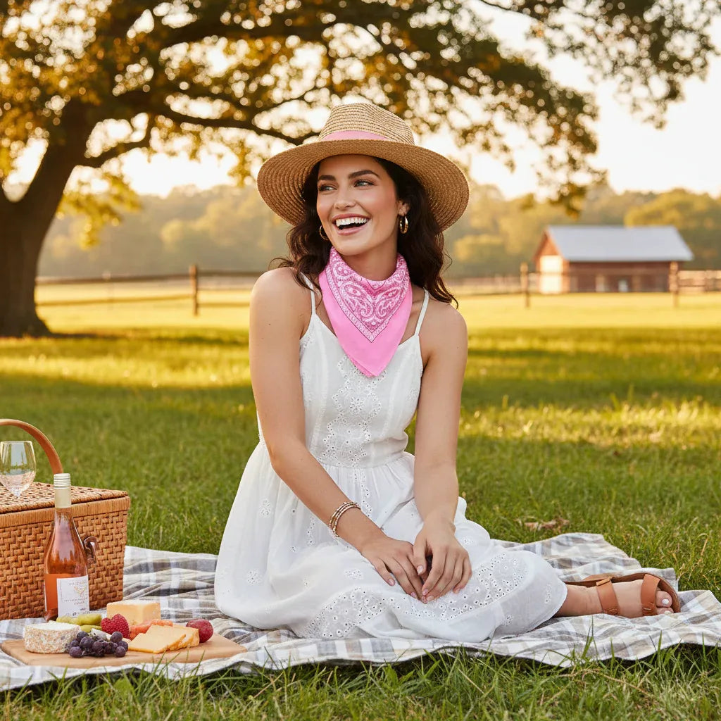 Wicked Costumes Women's Cowboy Bandana - Baby Pink Fancy Dress Accessory - Why Not Shop