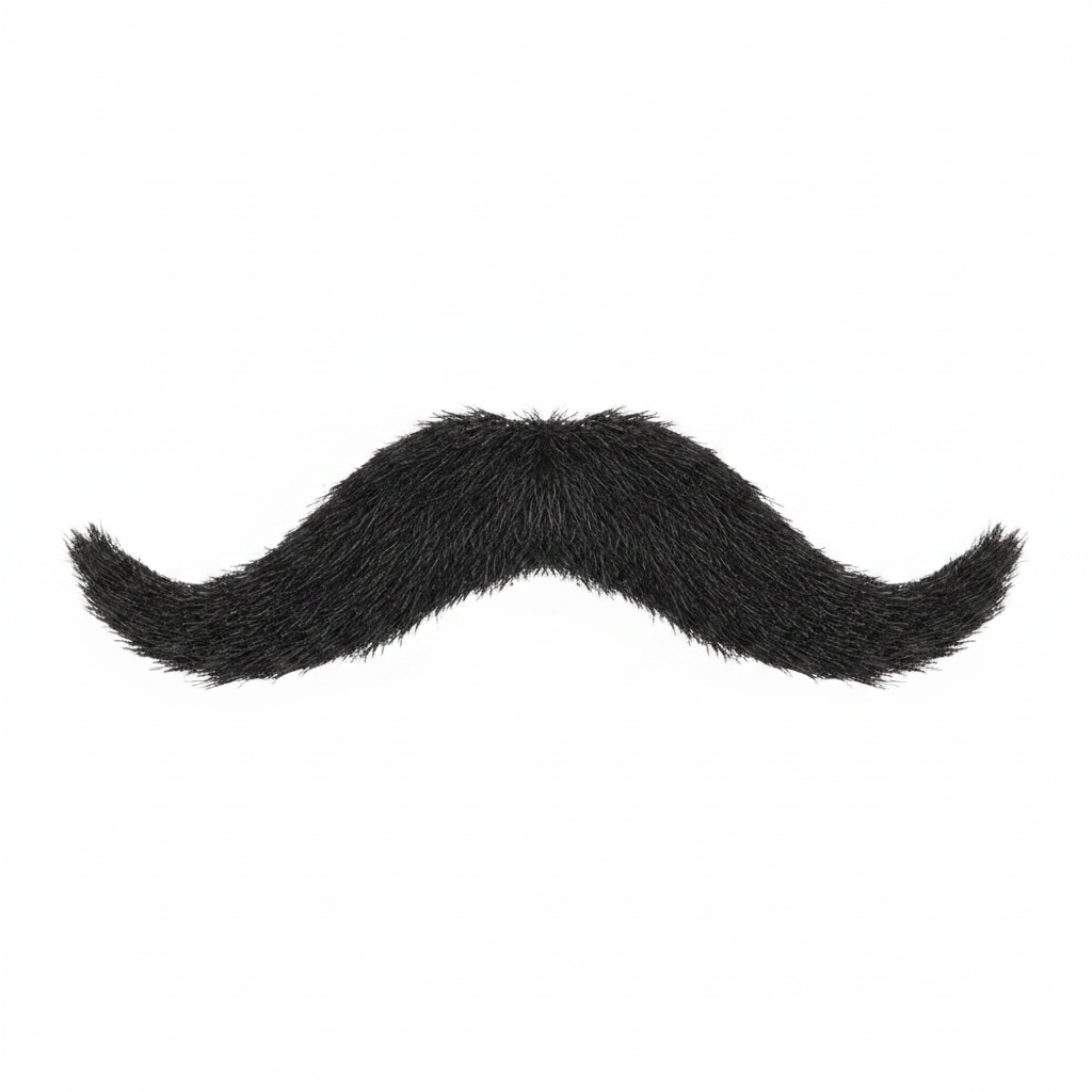 Black Mexican Bandit Moustache fancy dress accessory on white background - Why Not Shop