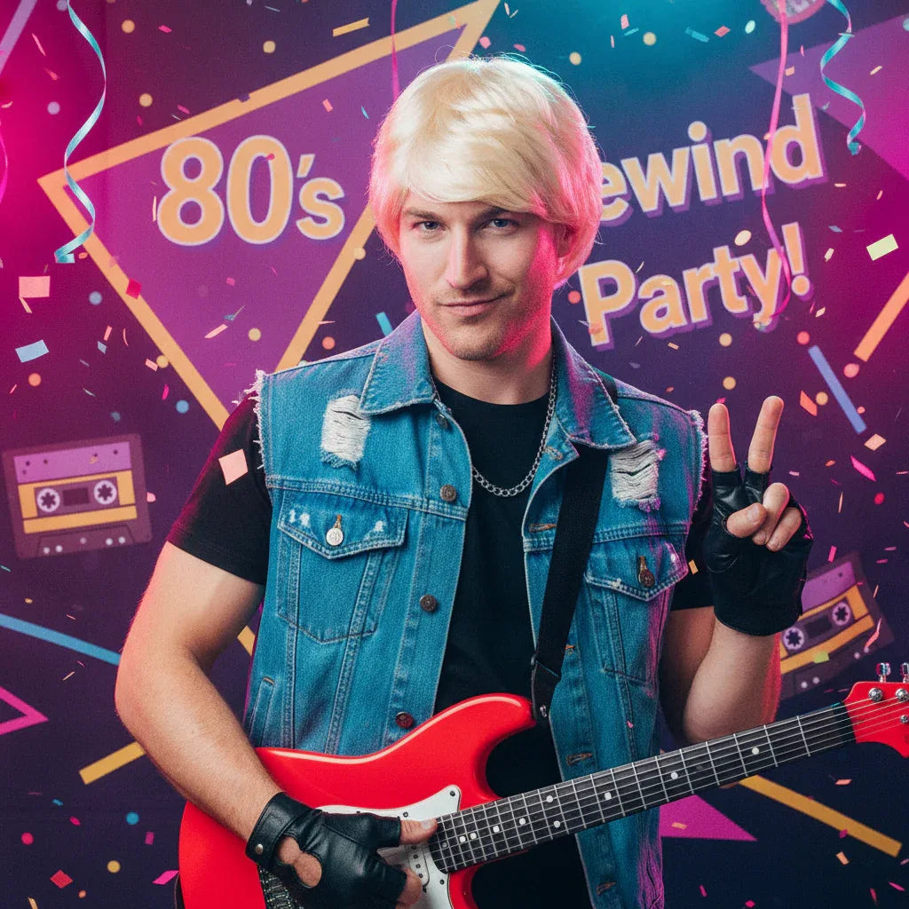 Wicked Costumes Men's Blonde Party Wig - Cool Guy Fancy Dress Costume - Why Not Shop