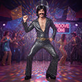 Wicked Costumes Men's 70s Black Wig & Moustache Set - Retro Fancy Dress - Why Not Shop