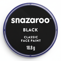 Snazaroo Classic Black Face Paint 18ml pot on pure white background, Amazon and eBay compliant hero shot