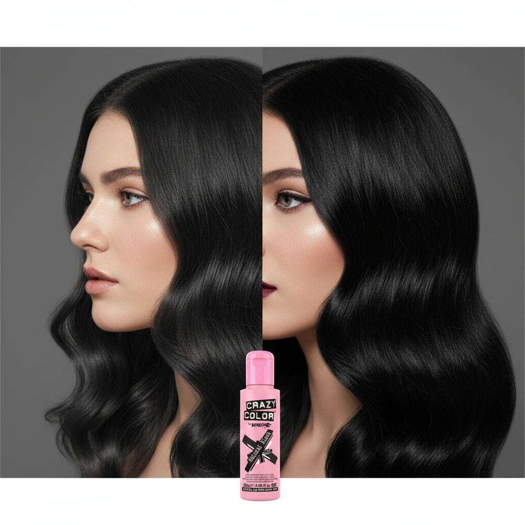 Crazy Color Natural Black Hair Dye - Before and After Transformation