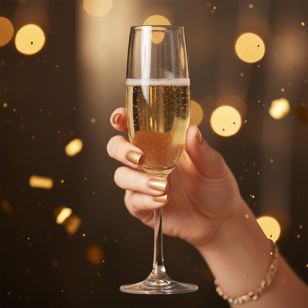 Gold shimmer nails at a glamorous party - Barry M Limited Edition Nail Polish