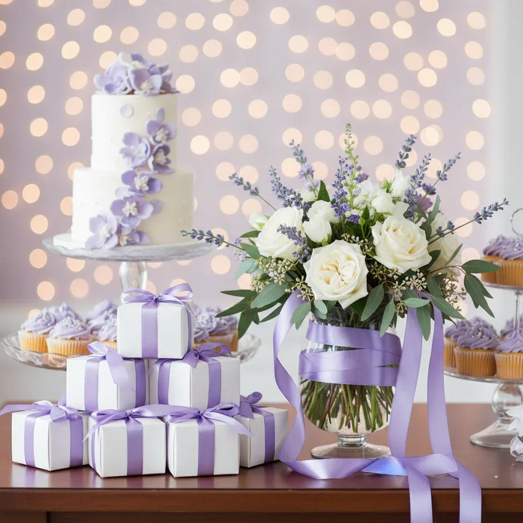 Eleganza Poly Ribbon 50mm x 91m (100yds) Lavender - Why Not Shop