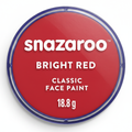 Snazaroo Classic Bright Red Face Paint 18ml pot on pure white background, Amazon and eBay compliant hero shot