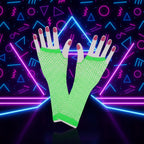 Wicked Costumes Women's 80's Neon Green Long Net Gloves - Why Not Shop