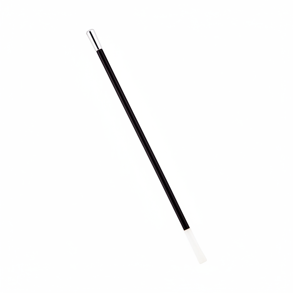 1920s black cigarette holder with silver tip, professional product shot on white background