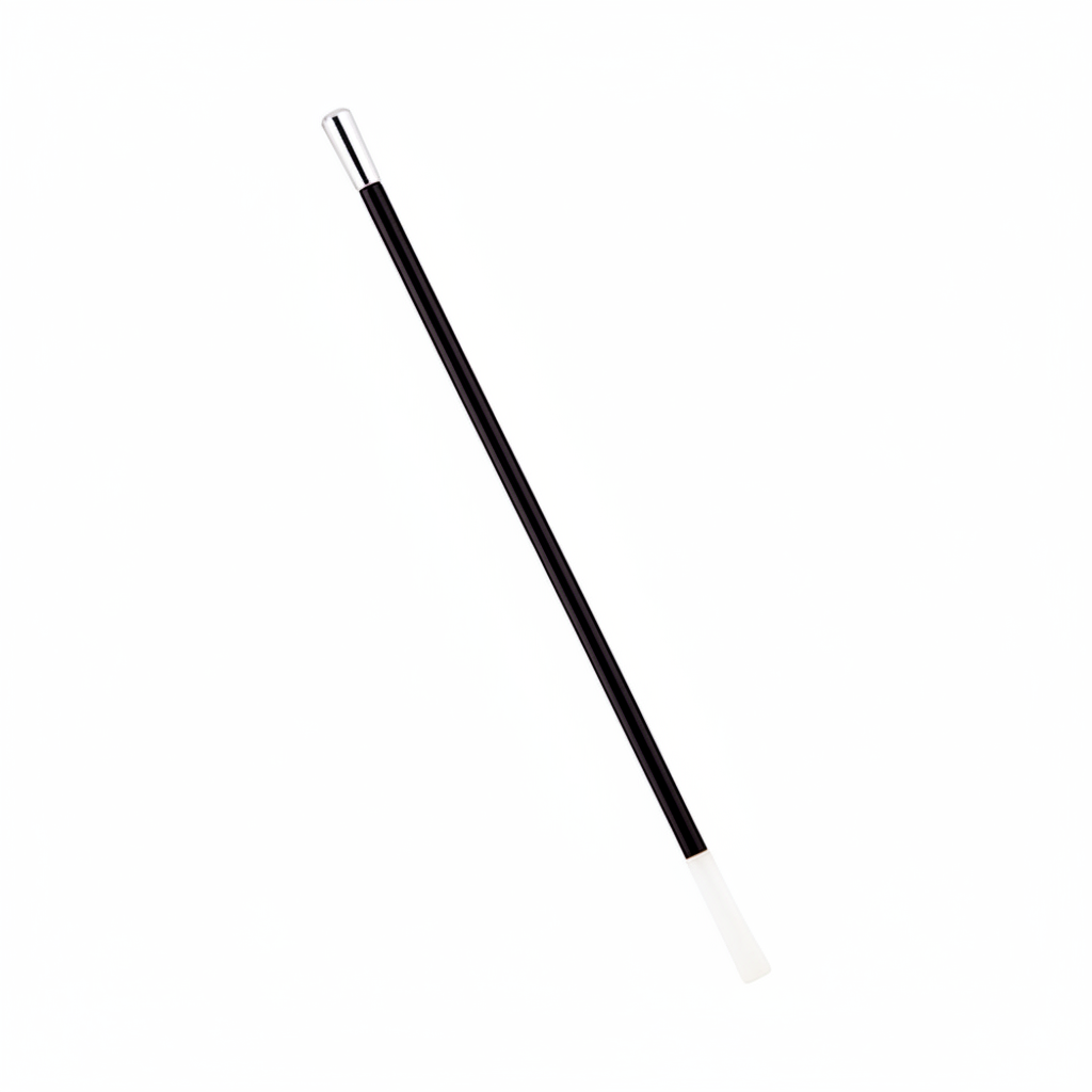 1920s black cigarette holder with silver tip, professional product shot on white background