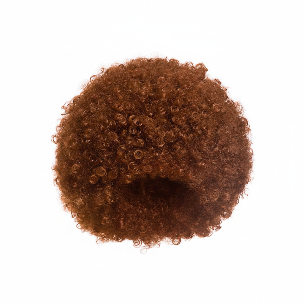 Unisex Giant Brown Afro Wig on a crisp white background, showing full volume and rich brown curls