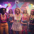 Wicked Costumes Women's 80s Neon Bead Necklace Set - 4 Piece Retro Party Accessories - Why Not Shop