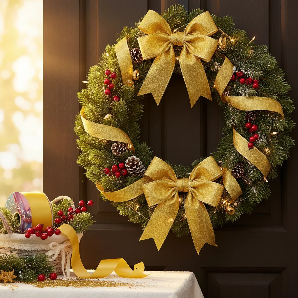 Eleganza Poly Ribbon 50mm x 91m (100yds) Gold - Why Not Shop