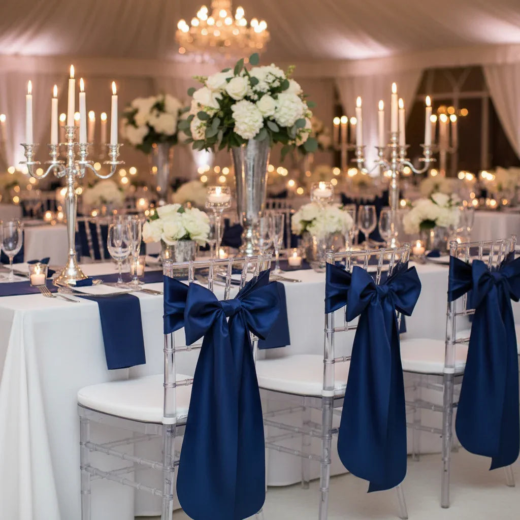 Eleganza Poly Ribbon 50mm x 91m (100yds) Navy Blue - Why Not Shop