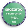 Snazaroo Classic Bright Green Face Paint 18ml pot on pure white background, Amazon and eBay compliant hero shot
