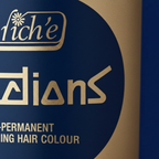 Extreme macro close-up of La Riche Directions Midnight Blue tub showing gold label texture and branding detail