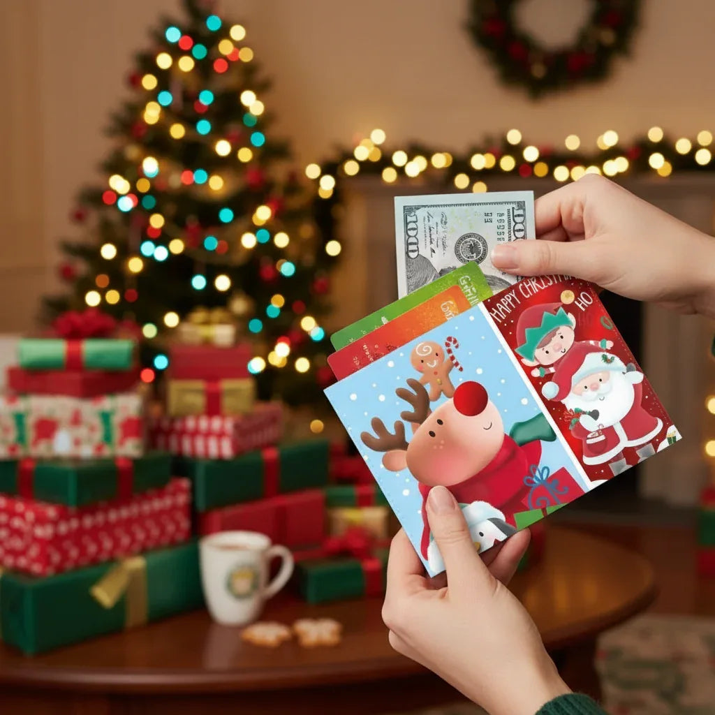 North Pole Christmas Money Wallets - Festive Gift Card Holders (Pack of 4) - Why Not Shop