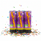 Colour Confetti Cannon Party Poppers 11cm - White Background Studio Shot