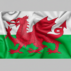 Ultra Heavy Duty Welsh Flag 3ft x 2ft with vibrant red dragon on white and green background