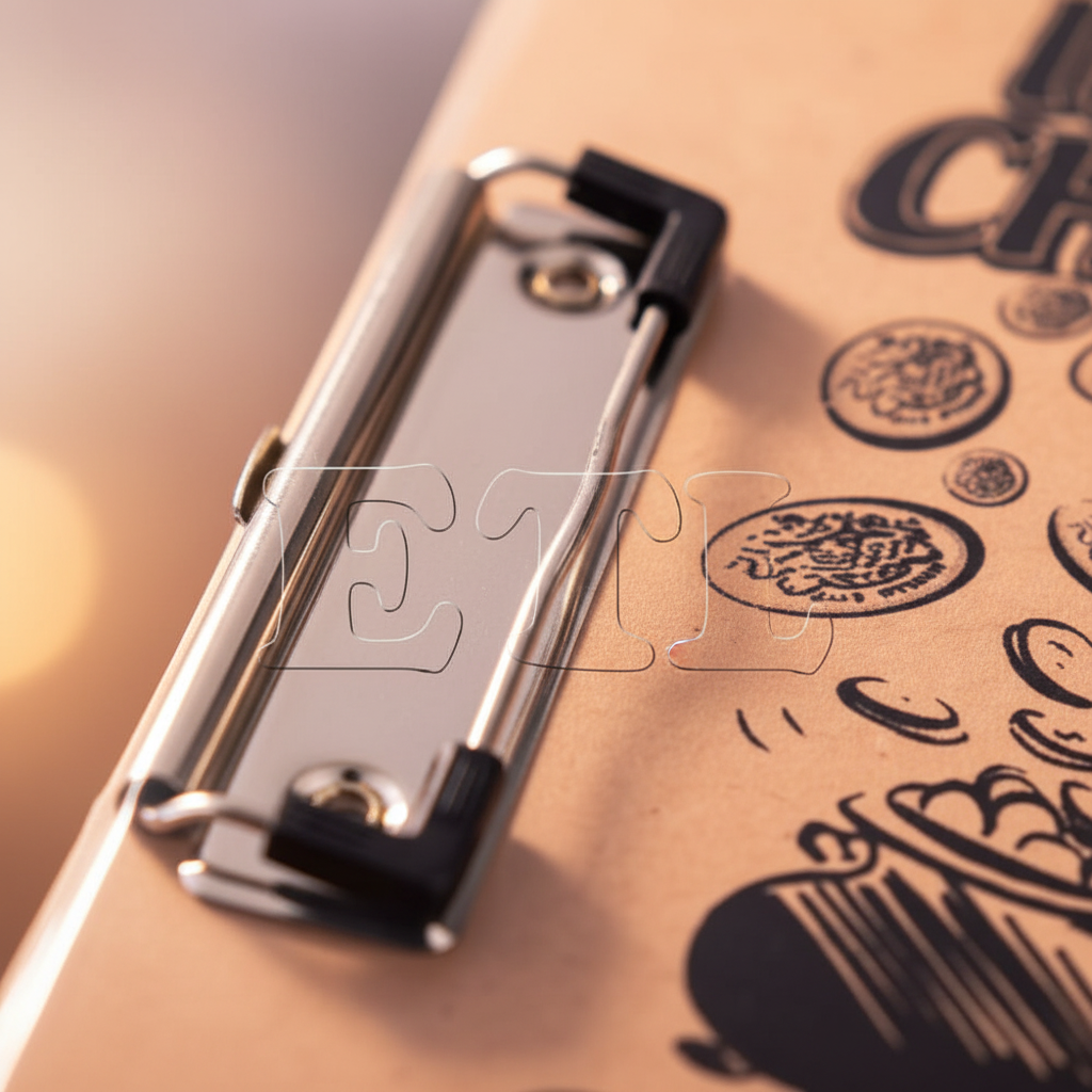 Extreme macro close-up of Tallon Bingo Board silver chrome side clip showing quality craftsmanship