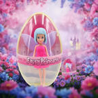 Fairy Princess Toy Doll In Egg - Plastic fairy doll in colorful egg container with magical background
