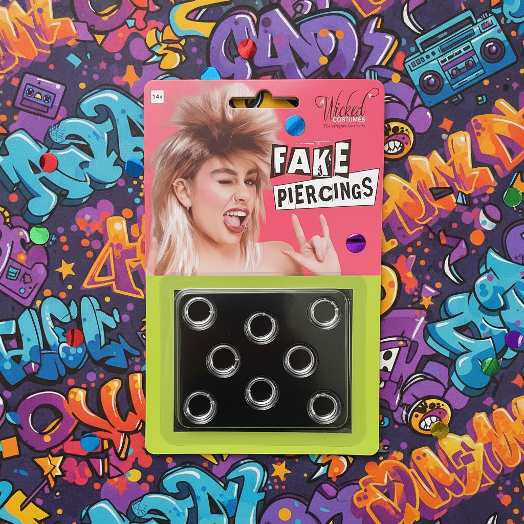 Wicked Costumes Funny Fake Piercings Set - Ear, Nose & Lip - 8-Pack | Merthyr Tydfil | Why Not Shop Online