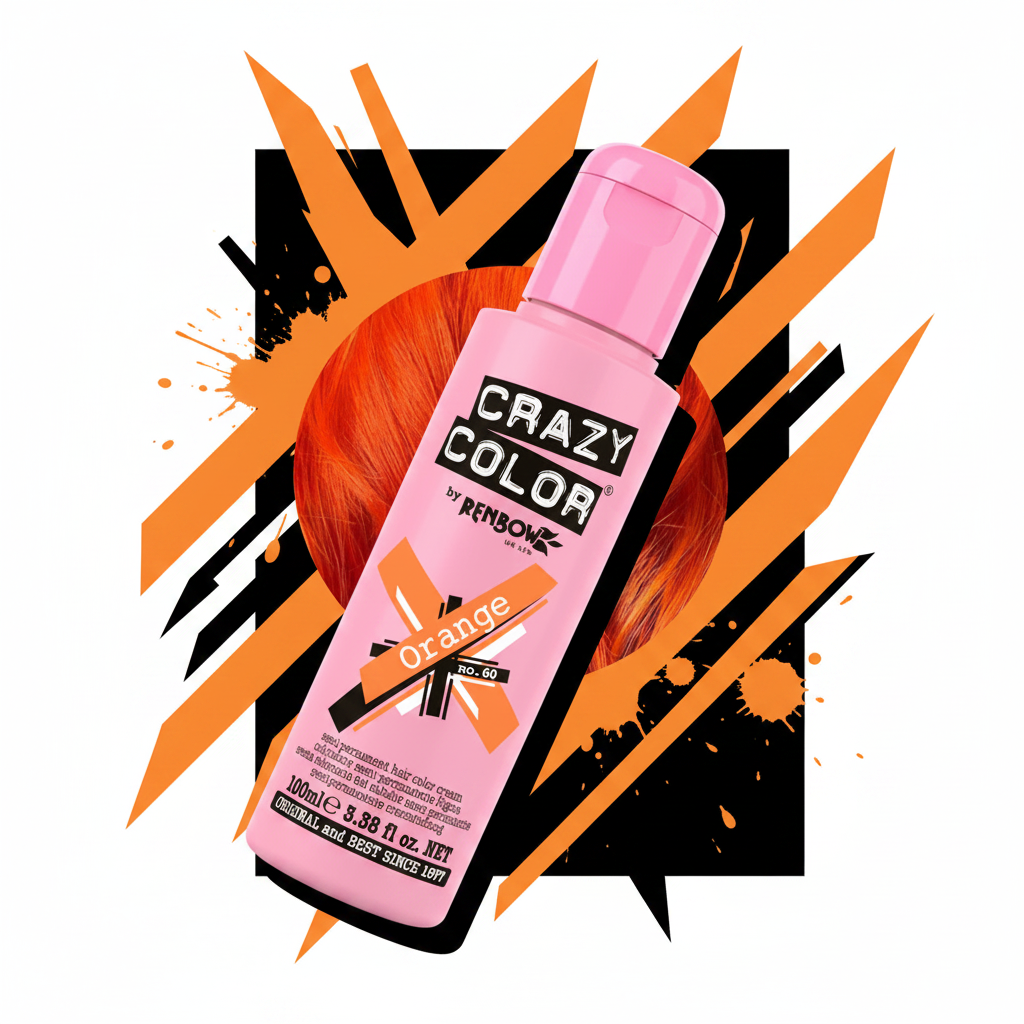 Crazy Color Orange Hair Dye - Bold Graphic Background