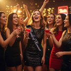 Black Hen Party Maid of Honour Sash worn on night out hen party celebration - Why Not Shop