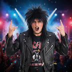 Wicked Costumes Unisex Black 80's Rockstar Wig - Fancy Dress - Why Not Shop