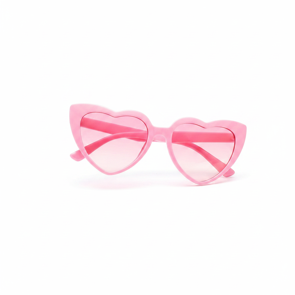 Pink heart shaped fashion glasses for women on a clean white background - Why Not Shop