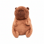 Cuddly Capybara plush toy 15cm on pure white background, studio hero shot