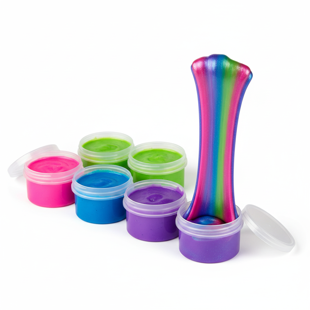 Magical Putty in colorful tubs - stress relief and sensory play toy for kids and adults