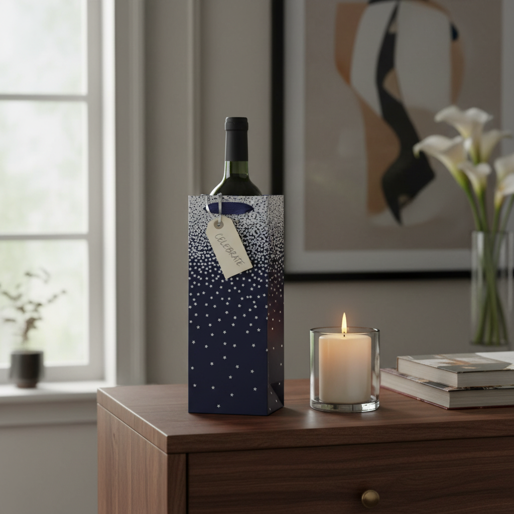 Navy Ombre Bottle Gift Bag