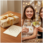 Art Deco 18th Birthday Gin Glass beautifully gift wrapped with birthday card and ribbon, perfect 18th birthday gift