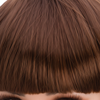Extreme macro close-up of diva brown bob wig hair strands showing rich chocolate brown colour and high-shine finish
