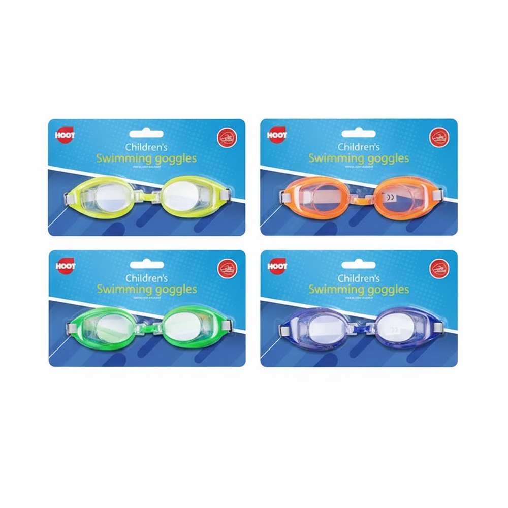 Kids Swimming Goggles on pure white studio background, Amazon and eBay compliant hero shot