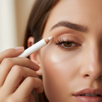 Woman applying Laval Pearl Eye Shader White Eyeshadow Pencil to inner corner of eye for brightening effect