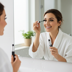 Woman applying Lilyz Waterproof Volume Mascara for dramatic lashes